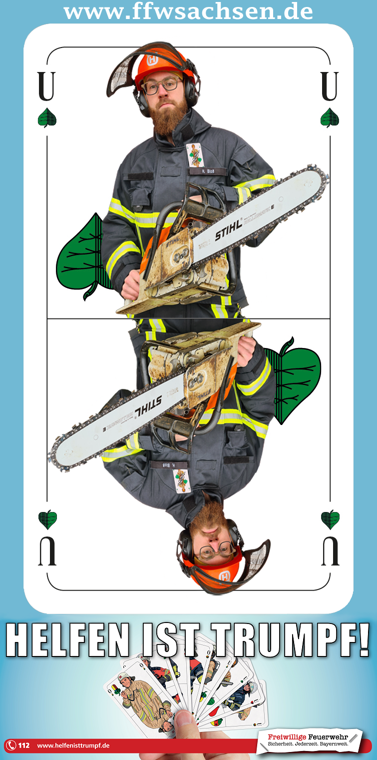 HelfenIstTrumpf Motorsge Karte Beschriftung